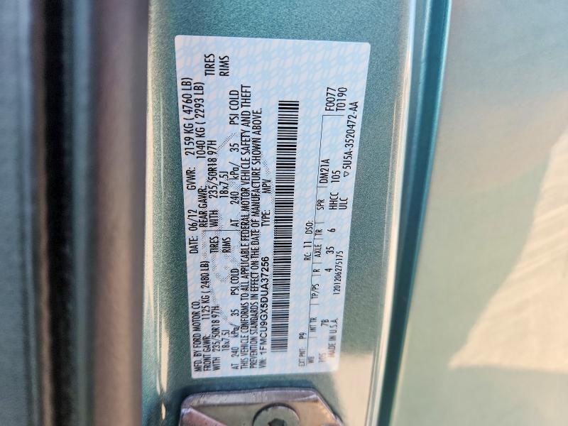 Продажа на аукционе авто 2013 Ford Escape, vin: 1FMCU9GX5DUA37256, номер лота: 54509176