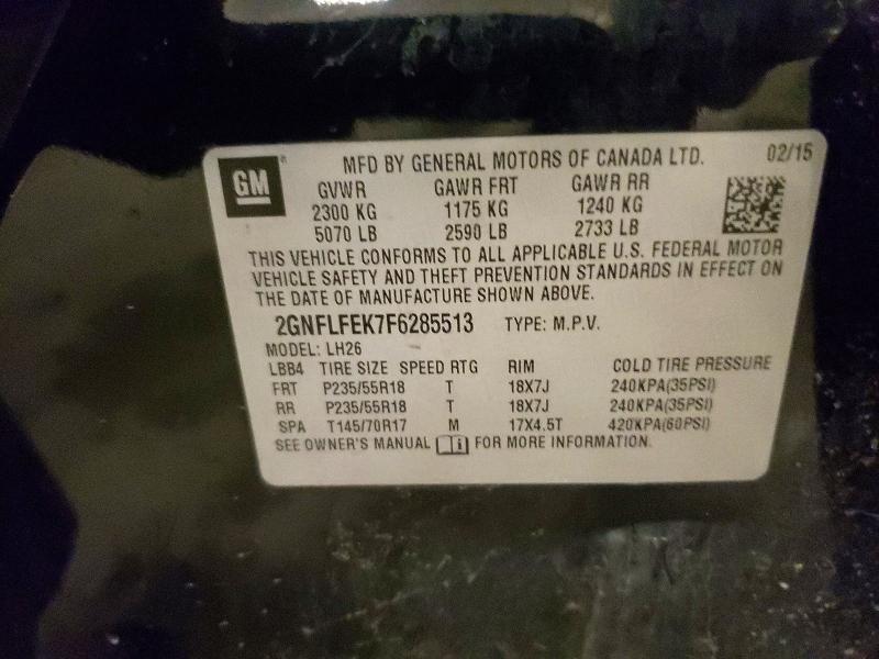 2015 Chevrolet Equinox მანქანა იყიდება აუქციონზე, vin: 2GNFLFEK7F6285513, აუქციონის ნომერი: 52505926