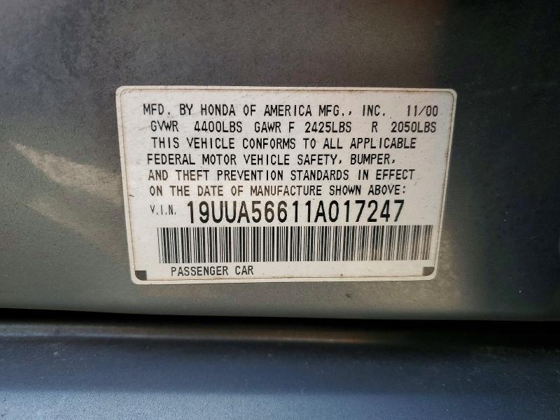Продажа на аукционе авто 2001 Acura 3.2tl, vin: 19UUA56611A017247, номер лота: 52216666