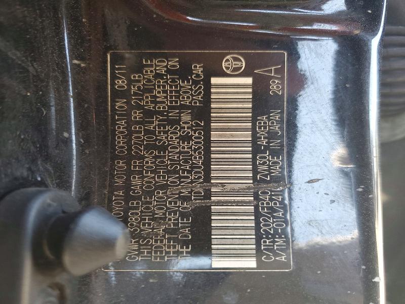 51590366 :رقم المزاد ، JTDKN3DU4B5300512 vin ، 2011 Toyota Prius مزاد بيع