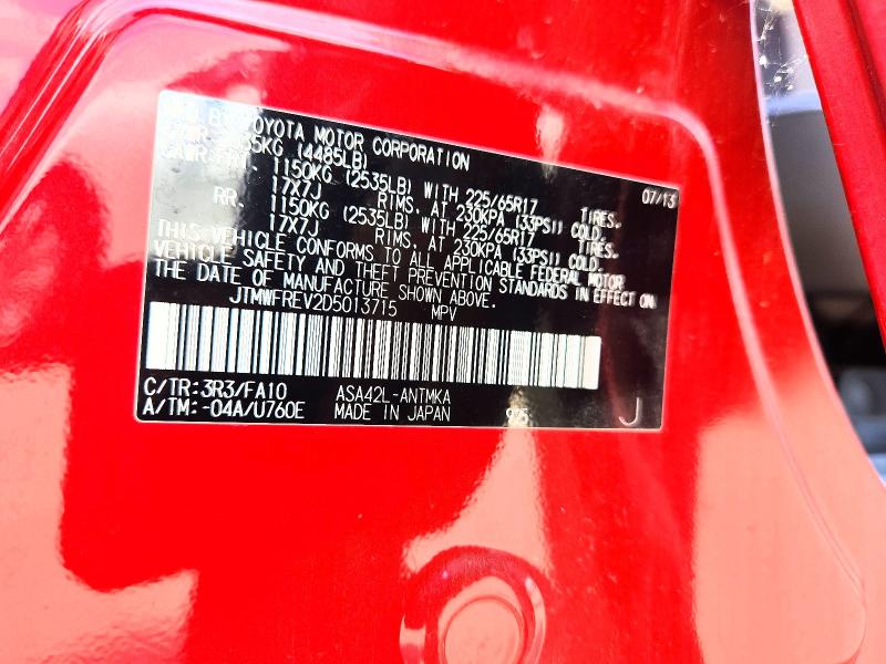 Aukcja sprzedaży 2013 Toyota Rav4, vin: JTMWFREV2D5013715, numer aukcji: 55056176