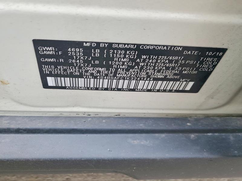 Aukcja sprzedaży 2019 Subaru Outback, vin: 4S4BSAFC1K3241444, numer aukcji: 53276306