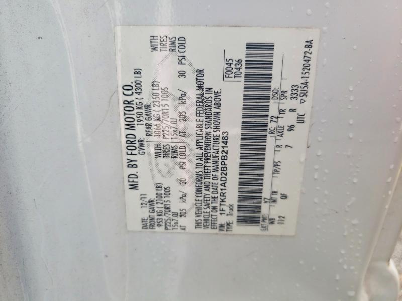 Aukcja sprzedaży 2011 Ford Ranger, vin: 1FTKR1AD2BPB21483, numer aukcji: 54696616