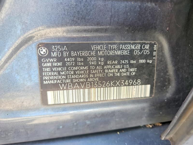 Продаж на аукціоні авто 2006 Bmw 325, vin: WBAVB13526KX34968, номер лоту: 55526526