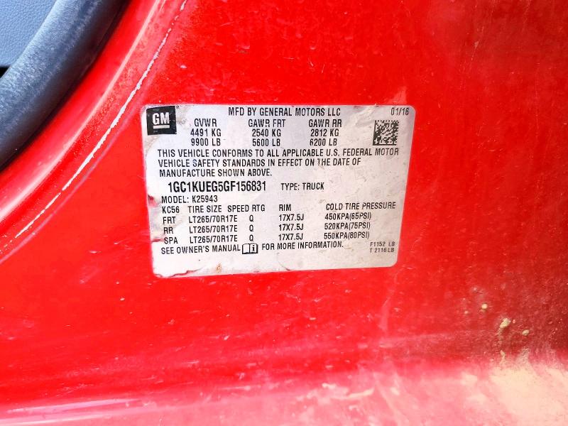 Продаж на аукціоні авто 2016 Chevrolet Silverado, vin: 1GC1KUEG5GF156831, номер лоту: 51649816