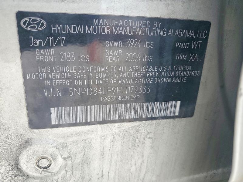 Продажа на аукционе авто 2017 Hyundai Elantra, vin: 5NPD84LF9HH179333, номер лота: 52051536