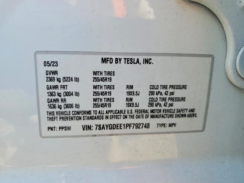 Продажа на аукционе авто 2023 Tesla Model Y, vin: 7SAYGDEE1PF792748, номер лота: 53723976