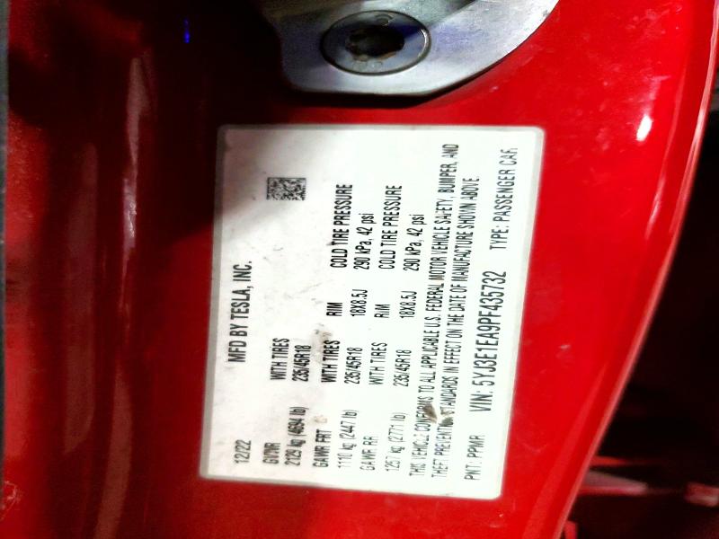Aukcja sprzedaży 2023 Tesla Model 3, vin: 5YJ3E1EA9PF435732, numer aukcji: 52053366