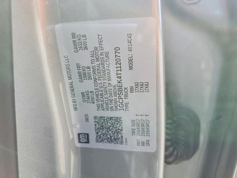 Продаж на аукціоні авто 2026 Chevrolet Colorado, vin: 1GCPSBEK4T1120770, номер лоту: 53931126