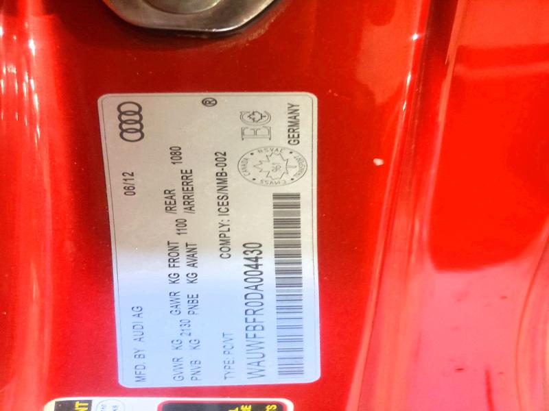 Aukcja sprzedaży 2013 Audi A5, vin: WAUWFBFR0DA004430, numer aukcji: 51822256