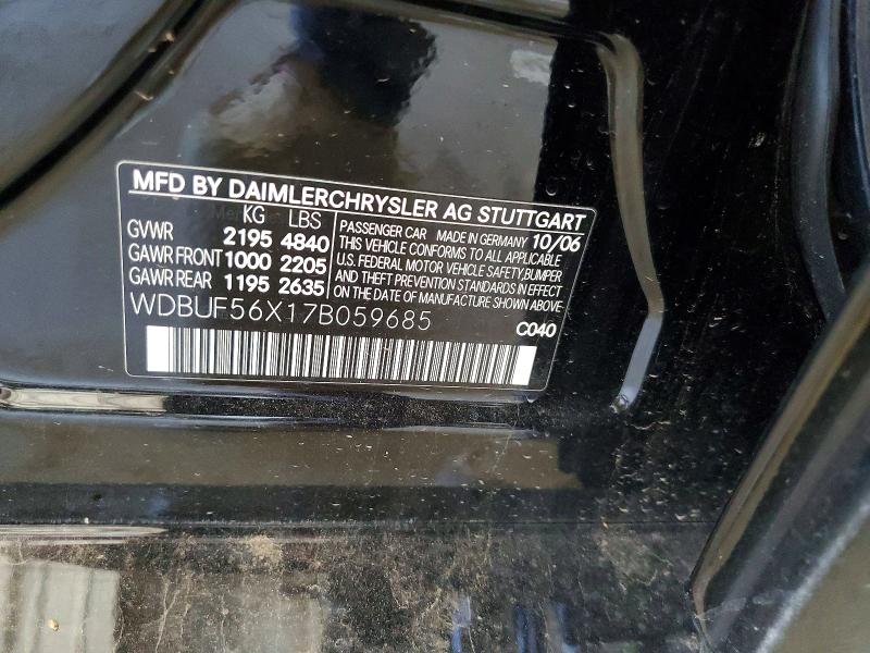 Продажа на аукционе авто 2007 Mercedes-benz E, vin: WDBUF56X17B059685, номер лота: 51876136
