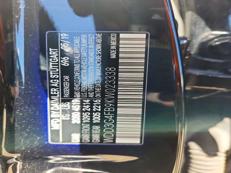 2019 Mercedes-benz A მანქანა იყიდება აუქციონზე, vin: WDD3G4FB9KW023338, აუქციონის ნომერი: 54850016