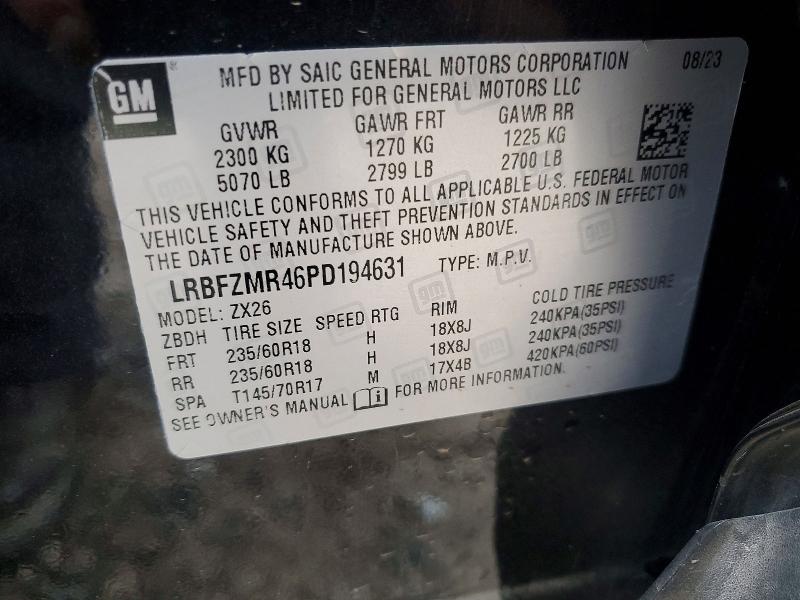 54012006 :رقم المزاد ، LRBFZMR46PD194631 vin ، 2023 Buick Envision مزاد بيع