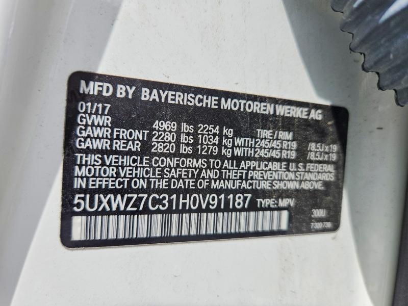 Продажа на аукционе авто 2017 Bmw X3, vin: 5UXWZ7C31H0V91187, номер лота: 54490536