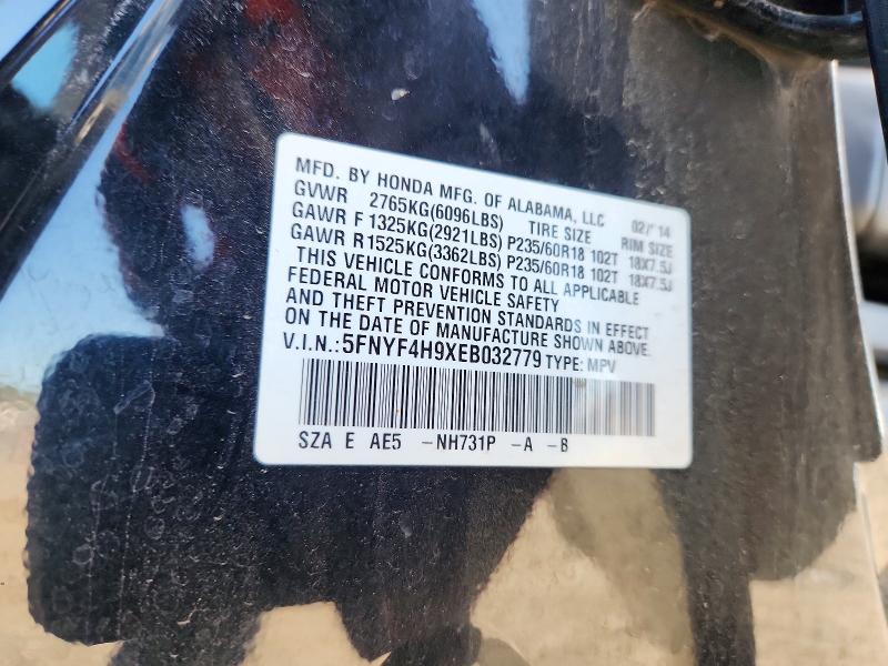 2014 Honda Pilot მანქანა იყიდება აუქციონზე, vin: 5FNYF4H9XEB032779, აუქციონის ნომერი: 53451136