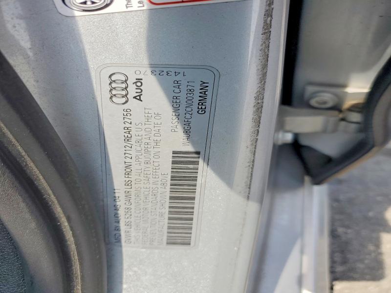 53047946 :رقم المزاد ، WAUBGAFC2CN003871 vin ، 2012 Audi A6 مزاد بيع