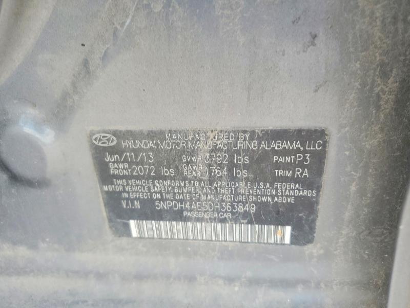 Продаж на аукціоні авто 2013 Hyundai Elantra, vin: 5NPDH4AE5DH363849, номер лоту: 55078836