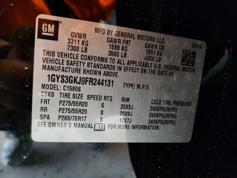 Aukcja sprzedaży 2015 Cadillac Escalade, vin: 1GYS3GKJ9FR244131, numer aukcji: 53697516