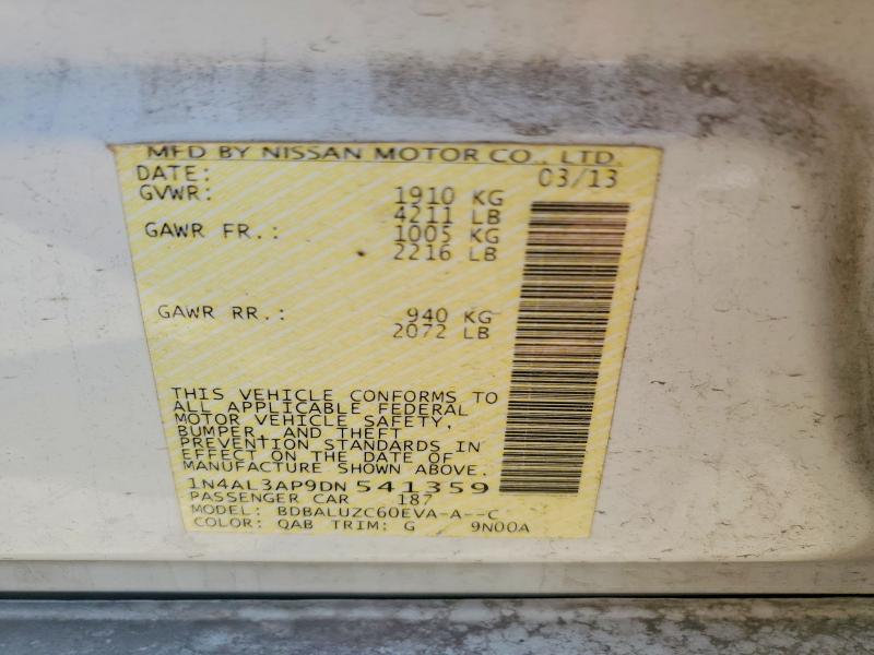Aukcja sprzedaży 2013 Nissan Altima, vin: 1N4AL3AP9DN541359, numer aukcji: 54435036