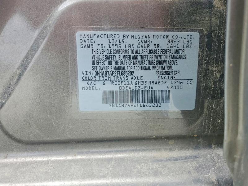 Aukcja sprzedaży 2015 Nissan Sentra, vin: 3N1AB7AP2FL685202, numer aukcji: 51409366