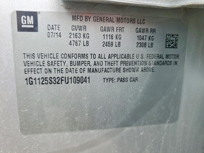 Продажа на аукционе авто 2015 Chevrolet Impala, vin: 1G1125S32FU109041, номер лота: 53330646