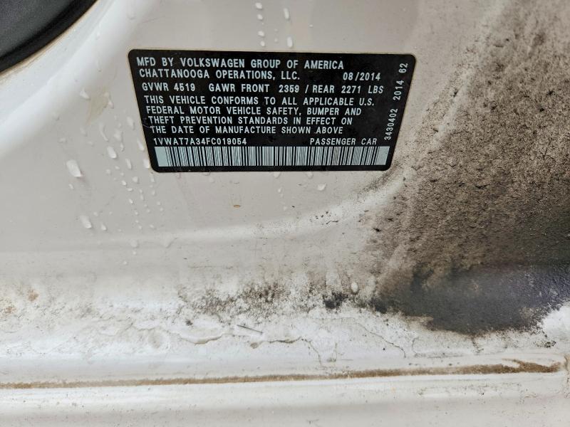 Aukcja sprzedaży 2015 Volkswagen Passat, vin: 1VWAT7A34FC019054, numer aukcji: 52126596