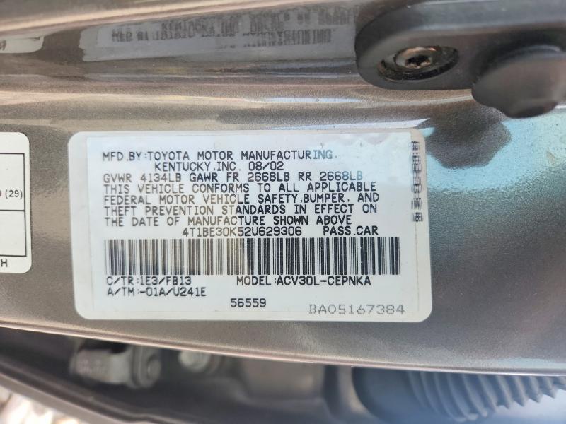 Aukcja sprzedaży 2002 Toyota Camry, vin: 4T1BE30K52U629306, numer aukcji: 53413946