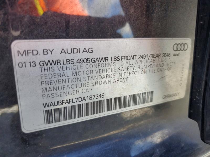 Aukcja sprzedaży 2013 Audi A4, vin: WAUBFAFL7DA187345, numer aukcji: 53439946