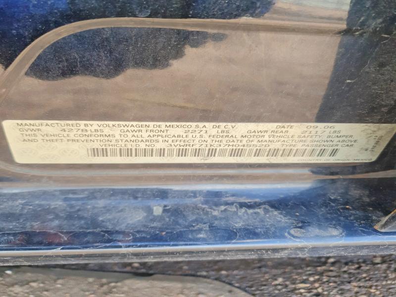 Aukcja sprzedaży 2007 Volkswagen Jetta, vin: 3VWRF71K37M045520, numer aukcji: 52946596