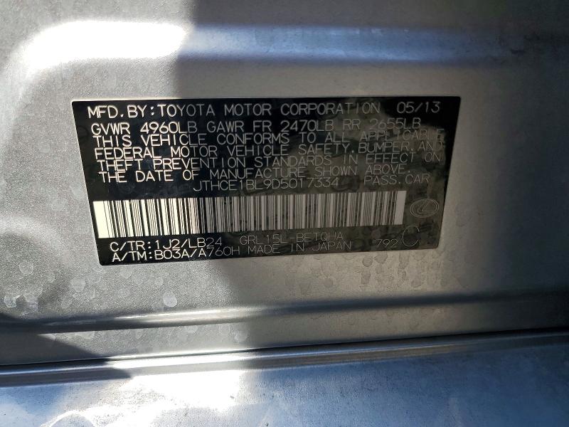 52844776 :رقم المزاد ، JTHCE1BL9D5017334 vin ، 2013 Lexus Gs مزاد بيع