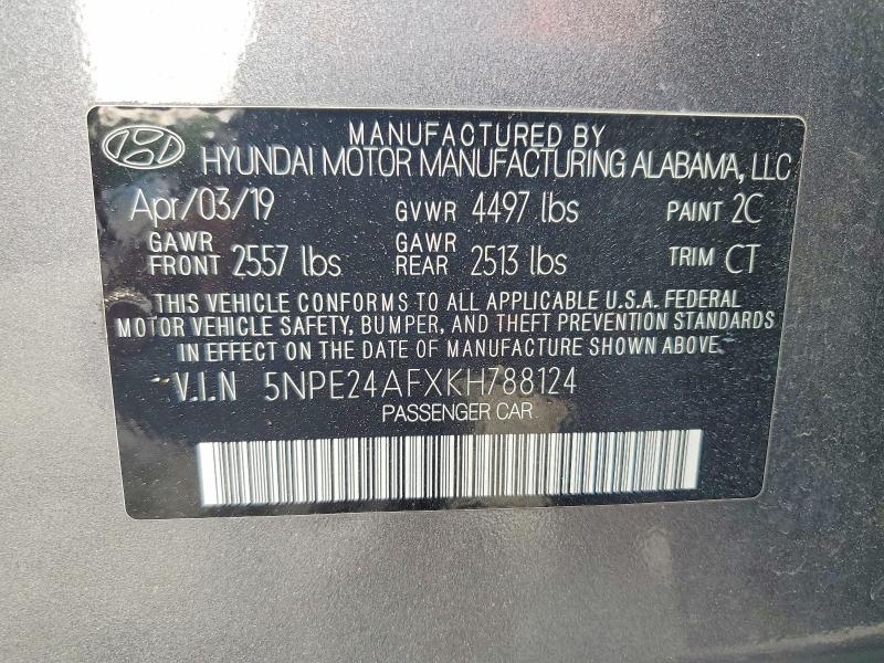 Aukcja sprzedaży 2019 Hyundai Sonata, vin: 5NPE24AFXKH788124, numer aukcji: 53554686