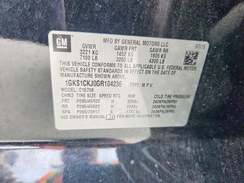 Продажа на аукционе авто 2016 Gmc Yukon, vin: 1GKS1CKJ0GR104236, номер лота: 51966606