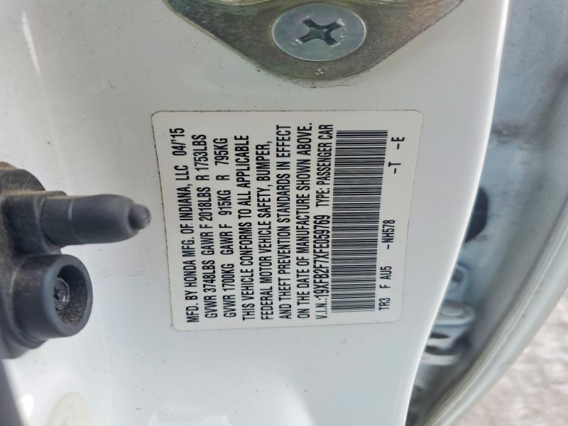53558236 :رقم المزاد ، 19XFB2F7XFE059769 vin ، 2015 Honda Civic مزاد بيع