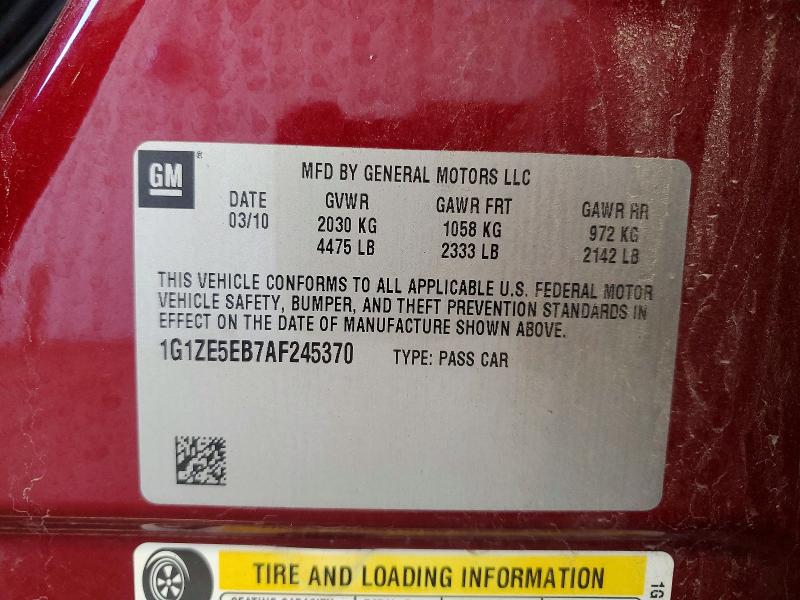 Aukcja sprzedaży 2010 Chevrolet Malibu, vin: 1G1ZE5EB7AF245370, numer aukcji: 52575586