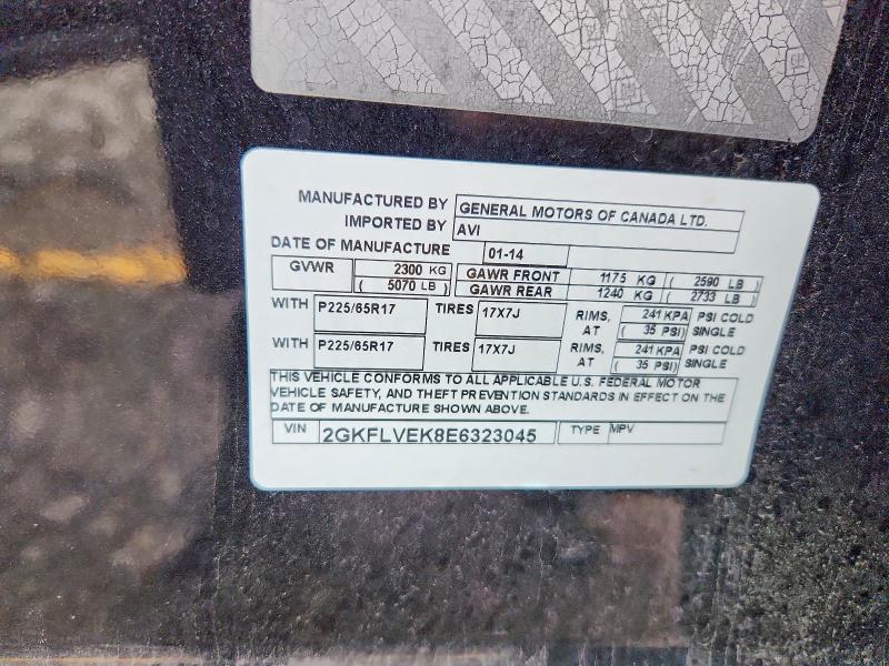 55045116 :رقم المزاد ، 2GKFLVEK8E6323045 vin ، 2014 Gmc Terrain مزاد بيع