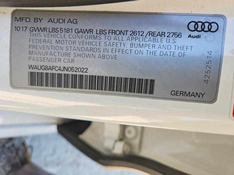 Aukcja sprzedaży 2018 Audi A6, vin: WAUG8AFC4JN052022, numer aukcji: 52014826