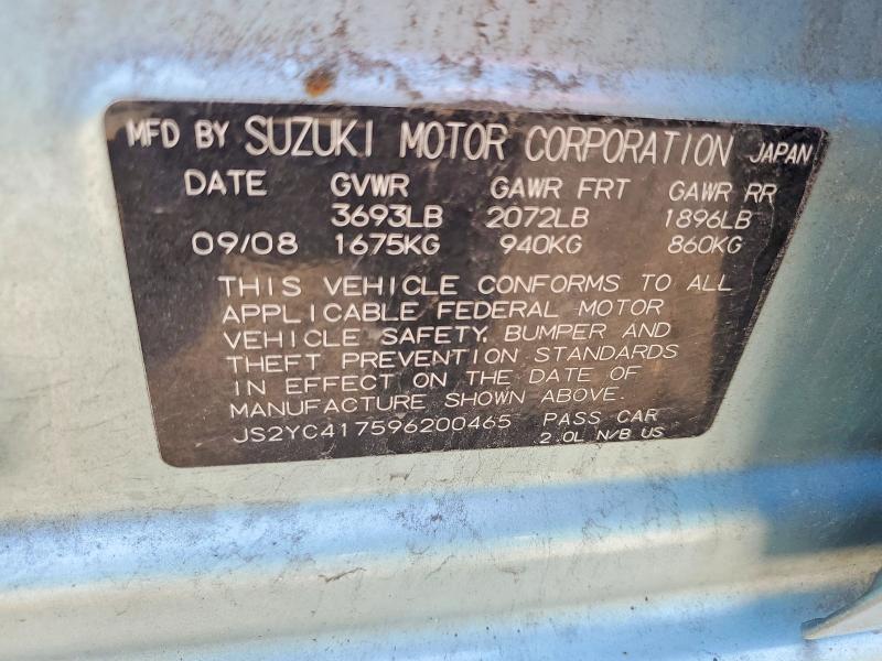 53294936 :رقم المزاد ، JS2YC417596200465 vin ، 2009 Suzuki Sx4 مزاد بيع