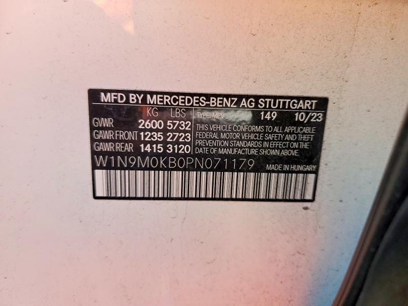 Продаж на аукціоні авто 2023 Mercedes-benz Eqb, vin: W1N9M0KB0PN071179, номер лоту: 54558706