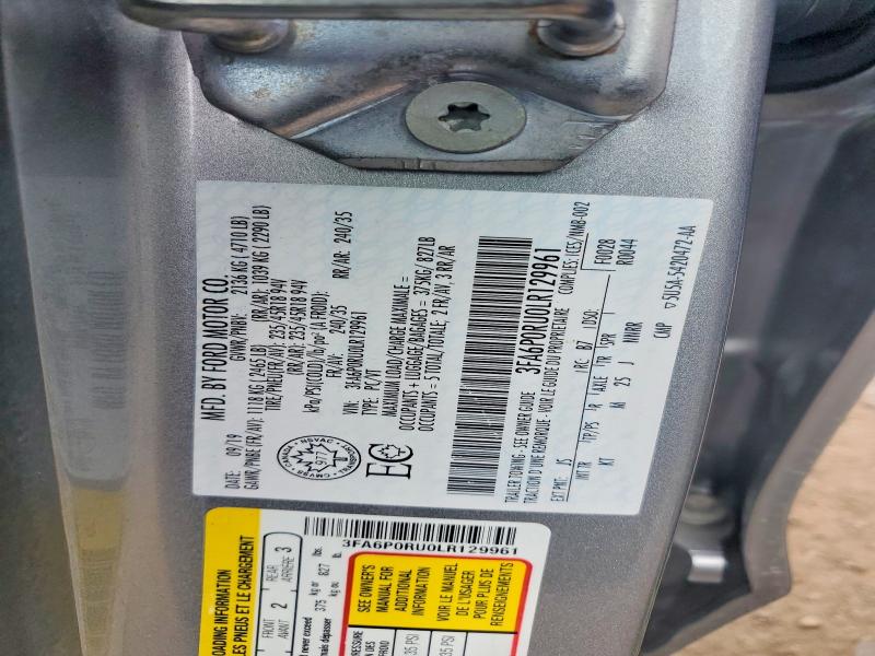 Aukcja sprzedaży 2020 Ford Fusion, vin: 3FA6P0RU0LR129961, numer aukcji: 52389956