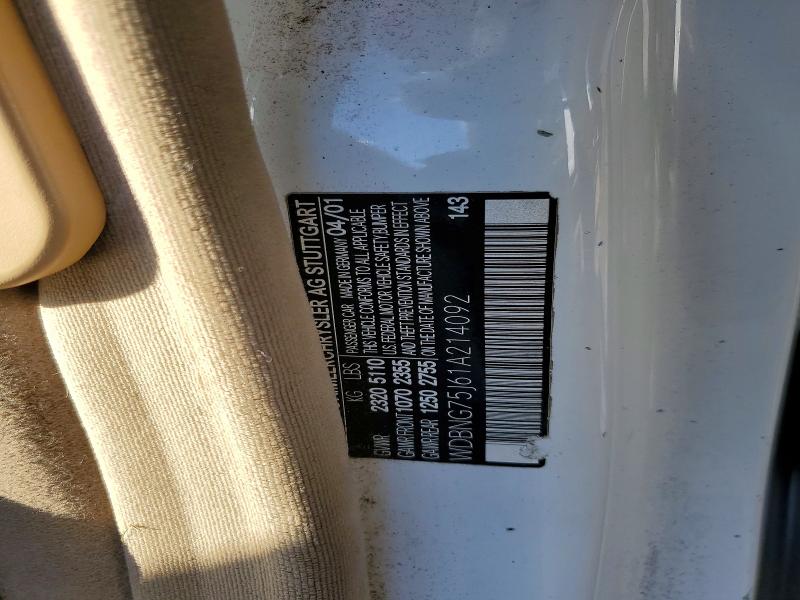 Продажа на аукционе авто 2001 Mercedes-benz S, vin: WDBNG75J61A214092, номер лота: 53644386