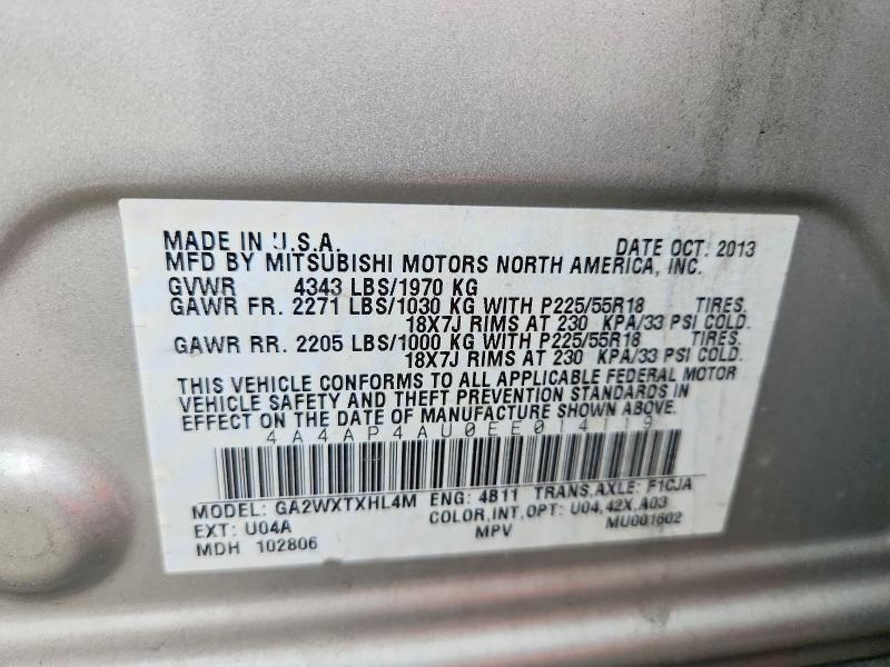 Продаж на аукціоні авто 2014 Mitsubishi Outlander Sport, vin: 4A4AP4AU0EE014119, номер лоту: 53258656