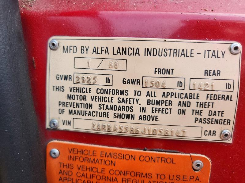 Продажа на аукционе авто 1988 Alfa Romeo Spider, vin: ZARBA5586J1058147, номер лота: 52884946
