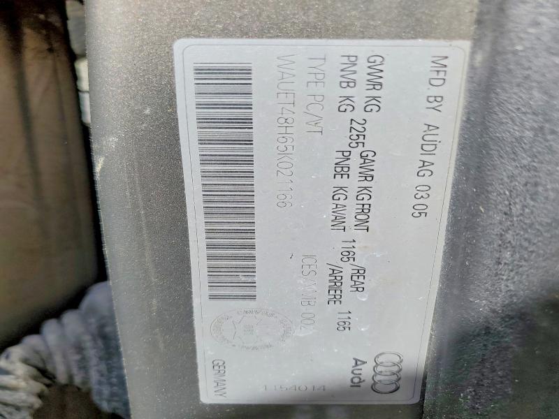 51848046 :رقم المزاد ، WAUET48H65K021166 vin ، 2005 Audi A4 مزاد بيع
