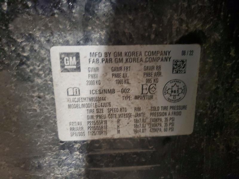 2022 Buick Encore მანქანა იყიდება აუქციონზე, vin: KL4CJESM7NB553144, აუქციონის ნომერი: 53577796