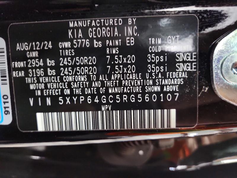 53970716 :رقم المزاد ، 5XYP64GC5RG560107 vin ، 2024 Kia Telluride مزاد بيع