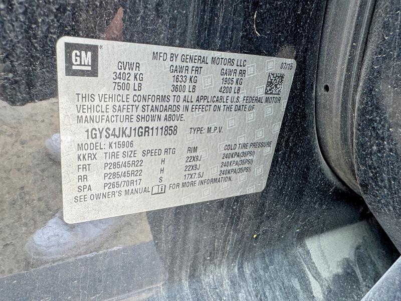 55045646 :رقم المزاد ، 1GYS4JKJ1GR111858 vin ، 2016 Cadillac Escalade مزاد بيع