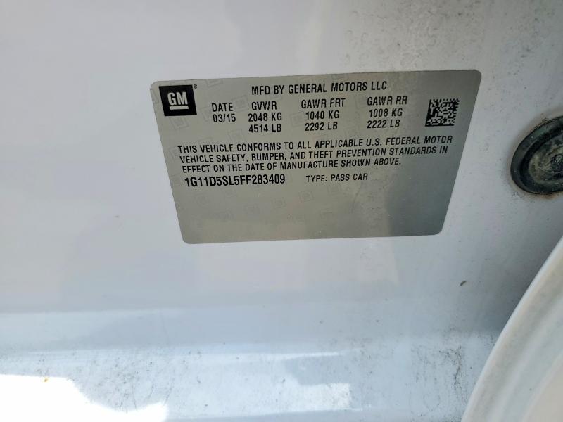Продажа на аукционе авто 2015 Chevrolet Malibu, vin: 1G11D5SL5FF283409, номер лота: 54326406