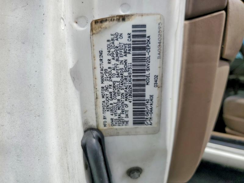 Продаж на аукціоні авто 1999 Toyota Camry, vin: 4T1BG22K1XU497511, номер лоту: 54846326