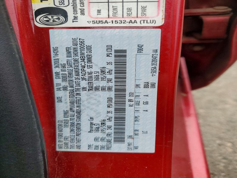 53946506 :رقم المزاد ، 3FADP4CJ4BM100567 vin ، 2011 Ford Fiesta مزاد بيع