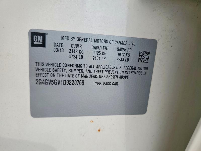 Продажа на аукционе авто 2013 Buick Regal, vin: 2G4GV5GV1D9220768, номер лота: 51665666